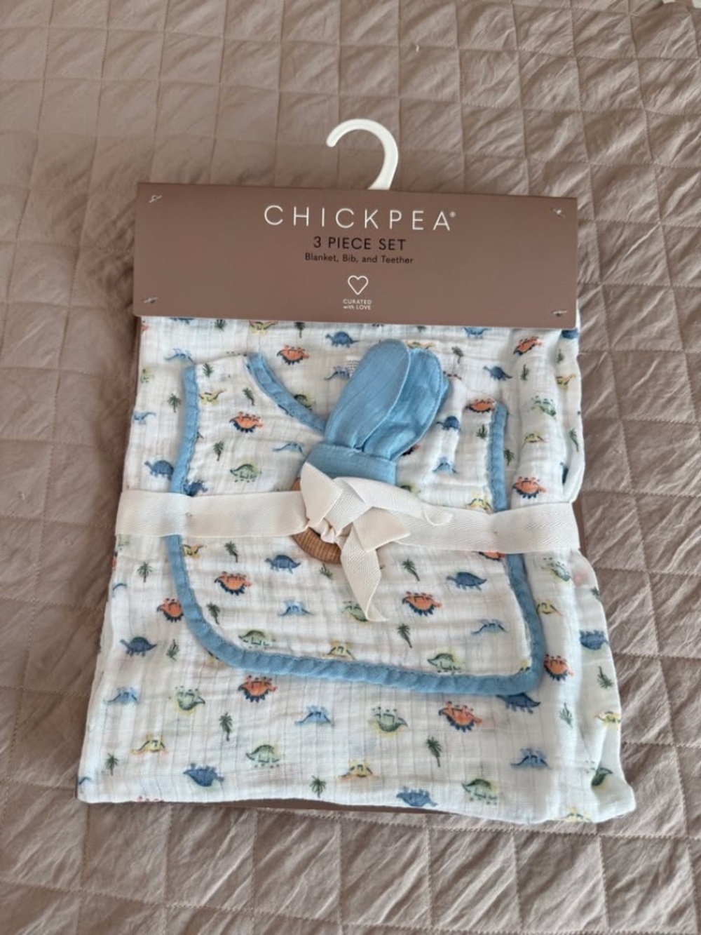 NWT Chickpea 3pc Baby Boy Set Blanket, Bib, Teether SFPF
